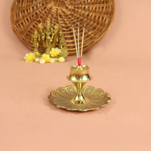 Brass Incense Stand Peacock